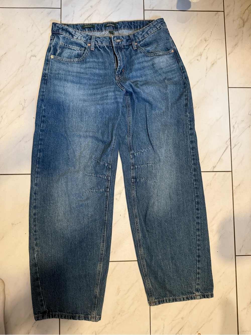 Women’s barrel mid rise Blue Denim Jeans